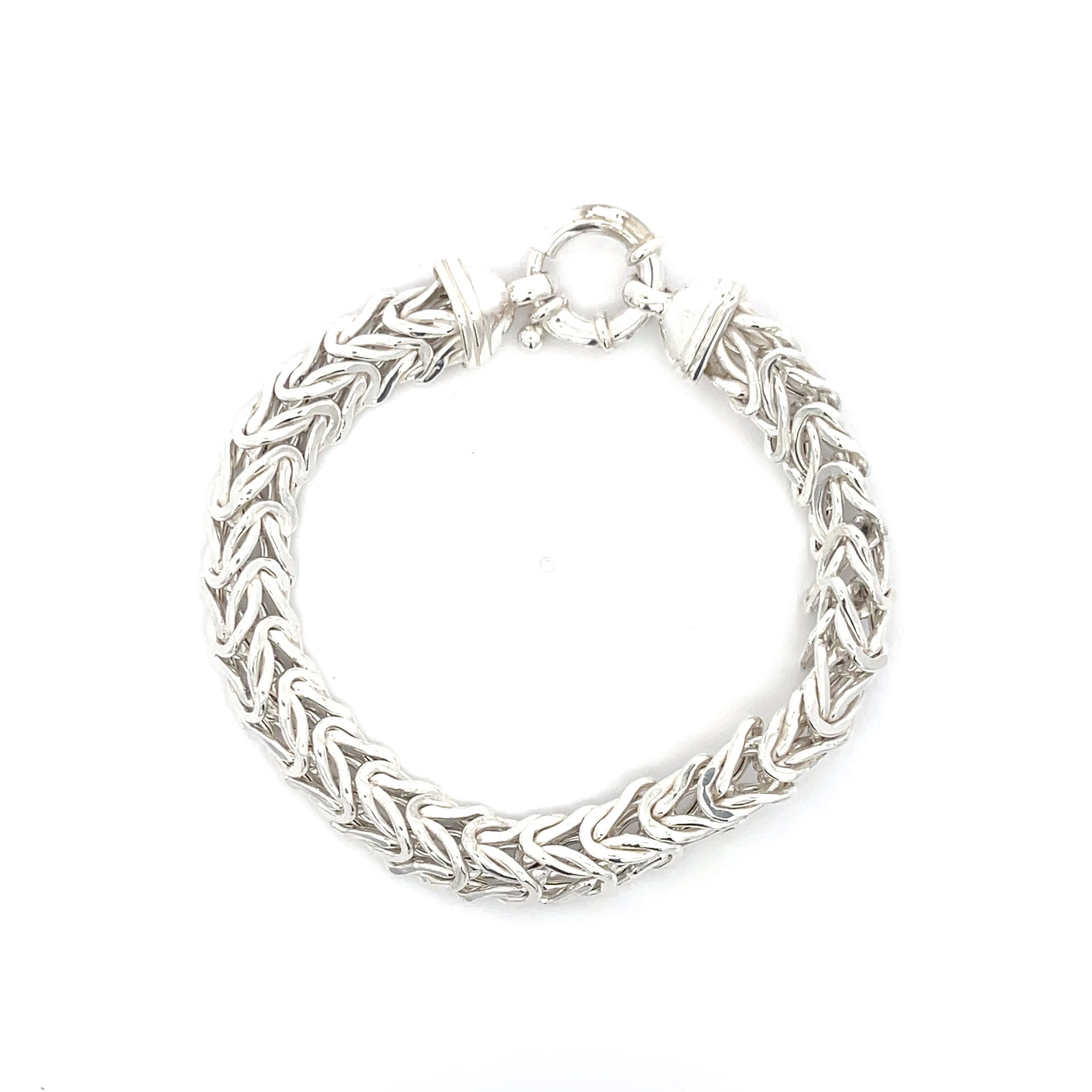 925 Sterling Silver Braided Chain Bracelet with Textured Links
